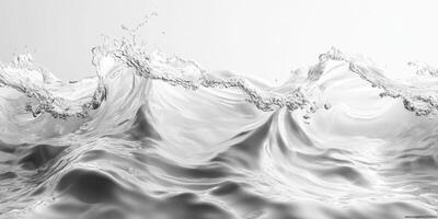 Waves crashing and creating ripples in a serene water landscape during daylight photo