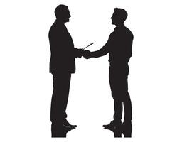 An investor and a startup founder shaking hands to finalize their deal after funding vector