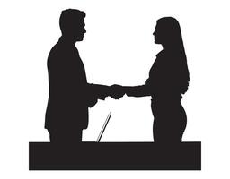 A startup founder and an investor sealing the deal with a handshake post-funding vector