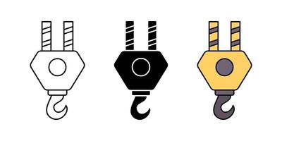 crane hook icon set. modern design isolated on white background vector