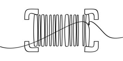 continuous line drawing of barcode symbol. abstract line art illustration vector