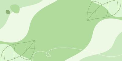 Green background with abstract shapes, waves and leaf patterns. Perfect for your design projects. vector