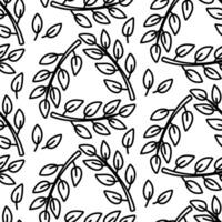 pattern of branches in art Deco triangle. twig with leaves. Contoured monochrome texture. Botany, plants, branches. Greenery in the garden. Suitable for decorating and nature projects, prints vector