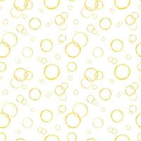 Watercolor abstract yellow circles in varying sizes, creating dynamic and playful composition isolated background. Seamless pattern for modern home decor, fashion textiles, stationery design vector