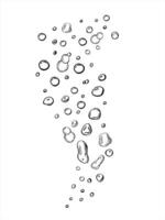 monochrome rising bubbles in varying shapes illustration painted by black inks. Aqua fizzing drops for themes like beverages, cleaning products, science, abstract design, wellness blog vector