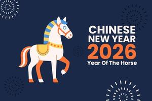 Abstract geometric background poster Chinese New Year 2026. Year of the Horse vector