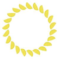 Lemon Wreath, Lemon slices round Border, Fruit Round Wreath Frame, Illustration Isolated vector