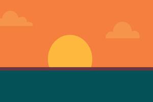 an orange sunset with clouds in the background vector
