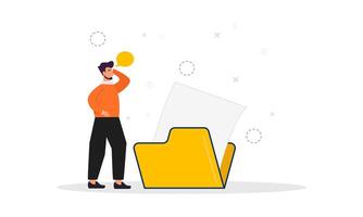 flat design concept no data illustration vector