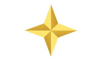 3d metal star isolated on background vector