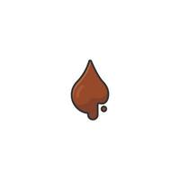 Melted Chocolate Drop Icon Sweet Drip for World Chocolate Day Design vector