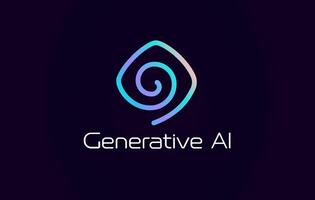 logo with glowing spiral shape, gradient lines, modern tech feel. Funnel Icon for AI branding, tech startups, neural network apps. Futuristic abstract symbol. illustration vector