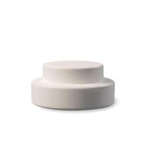 3d double white podium. Three-dimensional illustration stage. Winner platform for product display, award ceremony, presentation, or competition scene. Realistic, abstract, for web, graphic use. vector