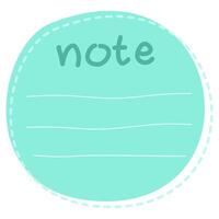 simple circle green note with a dashed outline vector