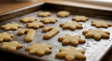 A baking sheet with cookies on it photo