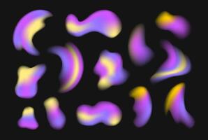 Abstract Bright colorful Gradient Shapes set. Trendy Nostalgic 90s style multicolored free shaped Blots for brochures, Highlight Story Covers, web and Social Media Design vector