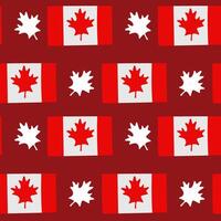Seamless Canadian flag pattern with alternating maple leaves in bold red and white colors. Represents national pride, unity and celebration of Canada through iconic symbolism vector