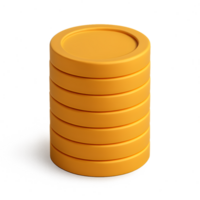 Transparent background of stacked yellow discs abstract design minimalist aesthetic studio setting macro view png