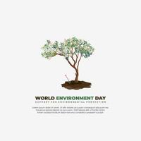 background or social media post for World Environment Day, June 5th vector