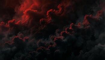 Dynamic abstract composition of red and white smoke on dark background photo