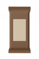 Chocolate bar wrapper mockup on transparent background studio environment product design minimalistic viewpoint png