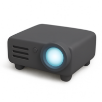 Innovative projector design creative space digital device modern environment close-up view transparent background effect png