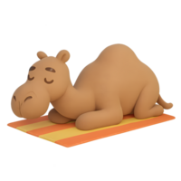 3d render of a relaxing camel on a transparent background animal illustration in a minimalist setting png
