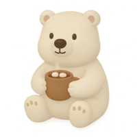 3d render of cute bear with transparent background cozy setting playful animal design for child-friendly environments png