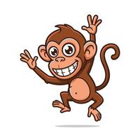 Dancing monkey logo design vector