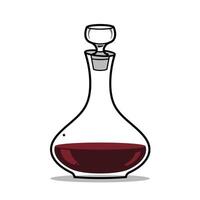 Wine decanter with red liquid logo design vector