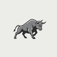 Grey bull logo design vector