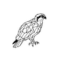 Geometric logo design of a bird vector
