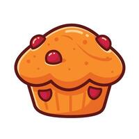 Logo design of a muffin with cherries on top vector
