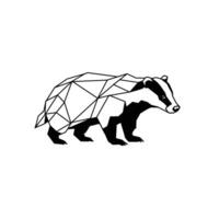 Geometric logo design of a bear on a white background vector