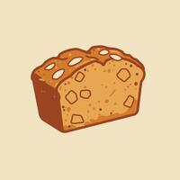 Logo design of a slice of bread with nuts on it vector