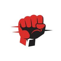 Logo design of a fist in red and black vector