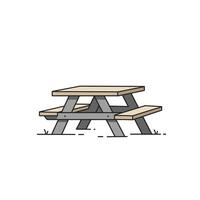 Picnic table logo design on a white background vector