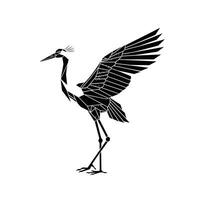 Geometric logo design of a crane vector