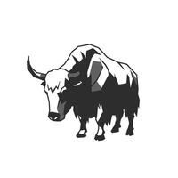 Black and white logo design of a bull vector