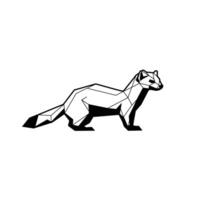 Geometric logo design of a weasel vector