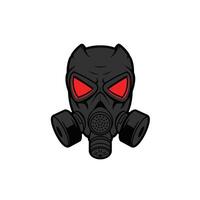 Gas mask logo design with red eyes on a white background vector