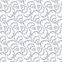 Seamless pattern with hand drawn doodle seashell in outline style. Nautical ocean background perfect for packaging, textile design, wallpapers, and summer-themed projects. vector