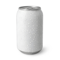 Refreshing soft drink can mockup with water droplets on transparent background studio environment close-up view for marketing png