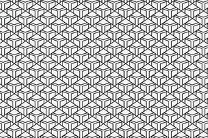 Isometric Cube Optical Illusion Seamless Pattern in Black and White vector