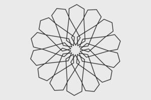 Minimal Mandala with Symmetrical Polygon Star Pattern on White Background vector
