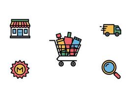 Flat Icons Depicting Various Business Meetings and Events vector