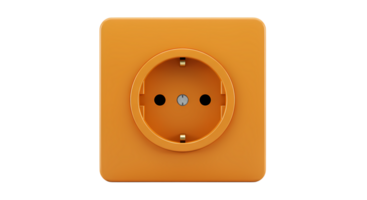 An orange electrical outlet with a hole in the middle png