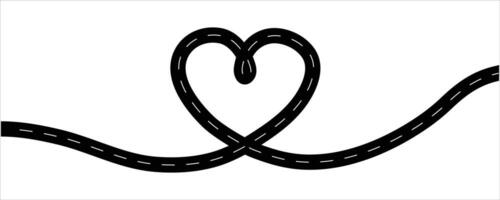 graphical representation of road track shaped like a heart vector