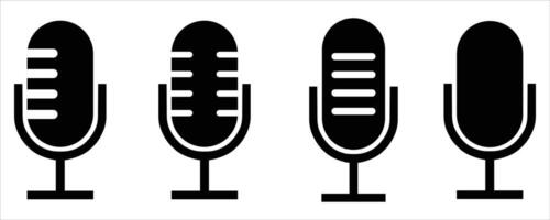 Microphone icon set on white background vector