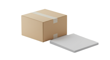 A cardboard box with a note on it png